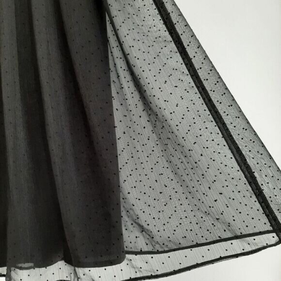 BANANA REPUBLIC Midi Skirt Elastic Waist Pull-On Layered Mesh Swiss Dot Sz S - Picture 4 of 8